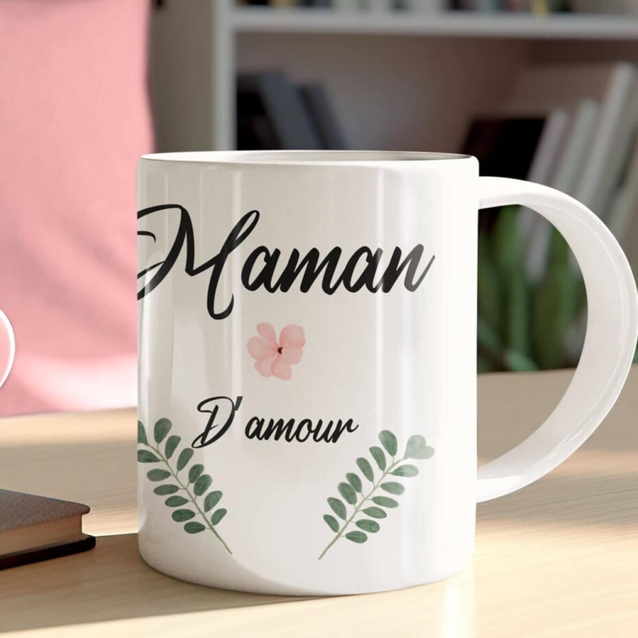 Mug "Merci Maman" Personnalisé - Fait Main Non, Fabrication 2024, Idéal Pour Cadeau